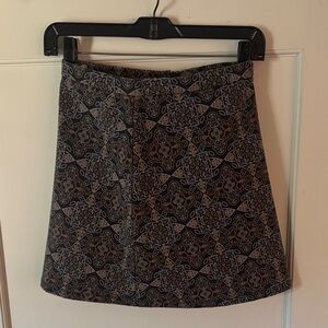Cooperative A-Line Skirt in Black and Gray Geometric Print
